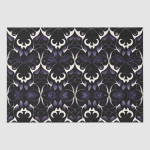 Papier Mousseline Motif gothique noir et violet #2   Papier Tissus
