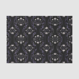 Papier Mousseline Motif gothique noir et violet #5 | Papier Tissus