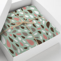 Motif Gouttes de Pluie Corail et Menthe