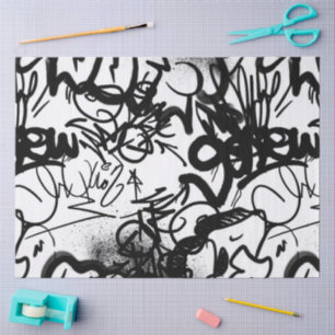 Papier Mousseline Motif Graffiti