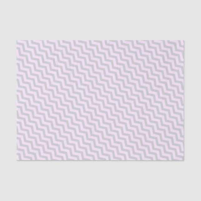 Papier Mousseline Motif Grey Chevron sur rose pâle (Recto)