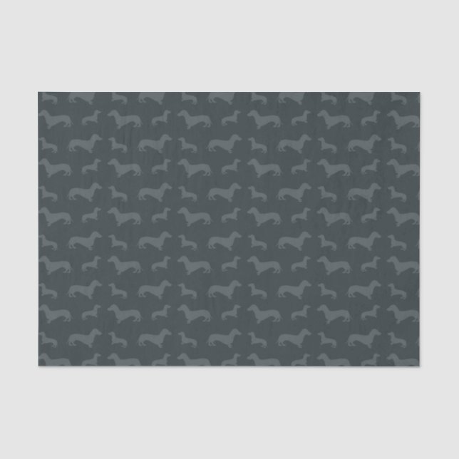 Papier Mousseline Motif gris-foncé mignon de teckel (Recto)