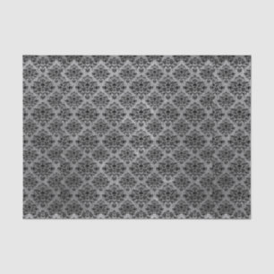 Papier Mousseline Motif grunge de damassé de crâne noir gothique