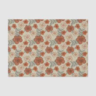Papier Mousseline Motif hawaïen Brown de ketmie