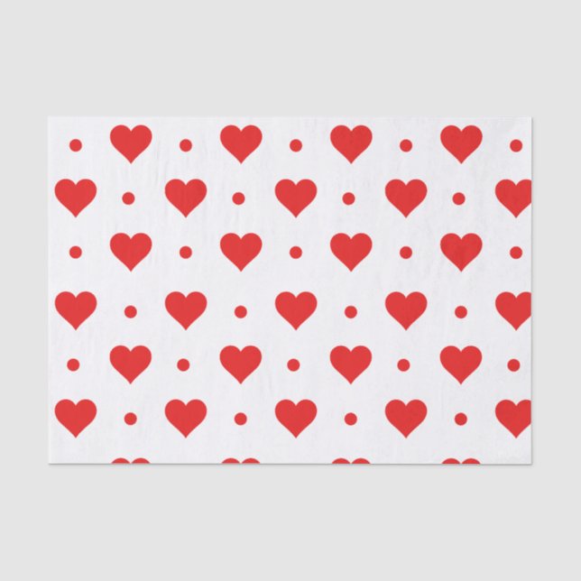 Papier Mousseline Motif Heureuse Sainte-Valentin simple des Red Hear (Recto)