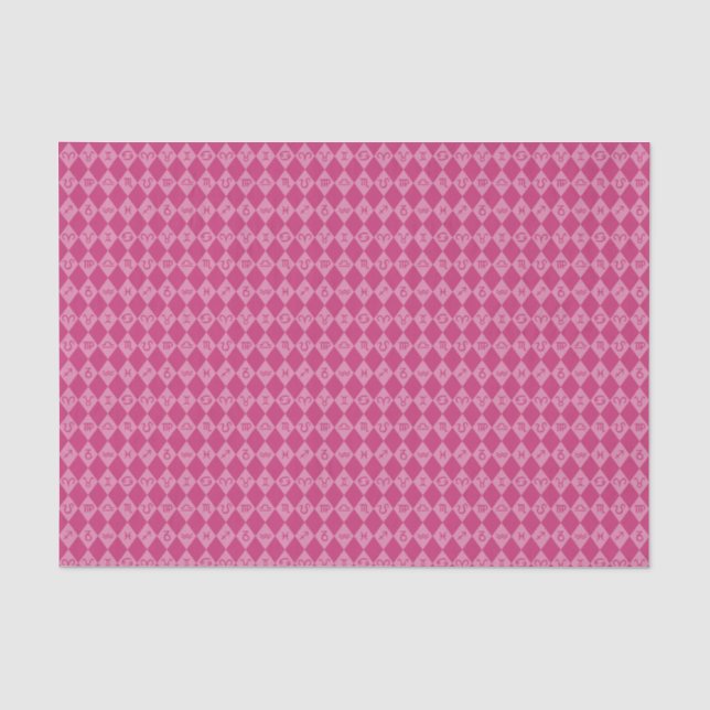 Papier Mousseline Motif Horoscope - Rose (Recto)