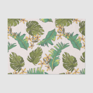 Papier Mousseline Motif illustré de feuille de jungle