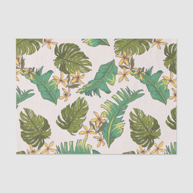 Papier Mousseline Motif illustré de feuille de jungle (Recto)