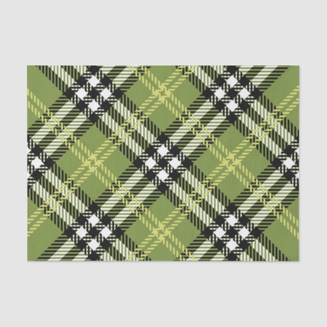 Papier Mousseline Motif irlandais vert de plaid (Recto)