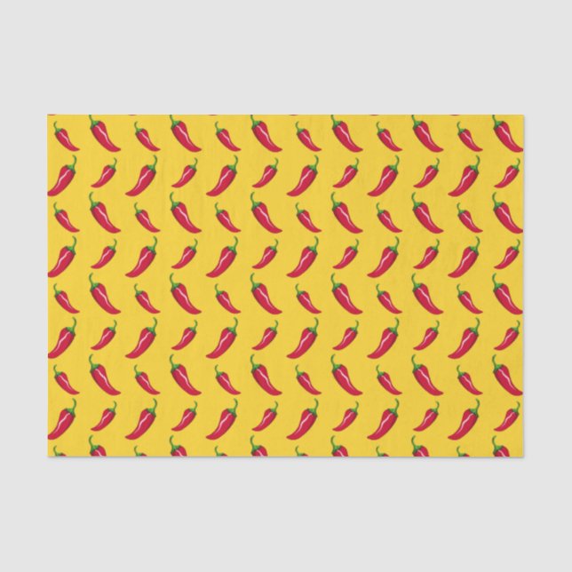 Papier Mousseline Motif jaune de poivrons de piment (Recto)