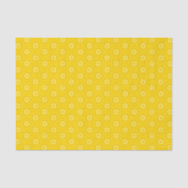 Papier Mousseline Motif jaune de tranches d'ananas (Recto)
