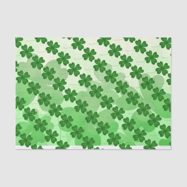 Papier Mousseline motif Jour de la Saint Patrick Shamrock (Recto)