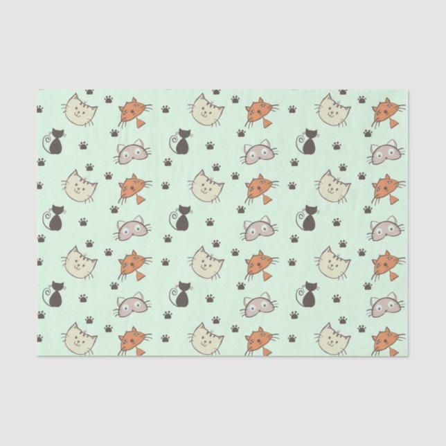 Papier Mousseline Motif Kitty Cat (Recto)