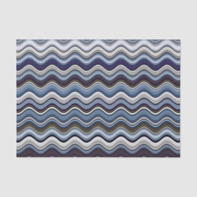 Papier Mousseline Motif ligne vague (Recto)