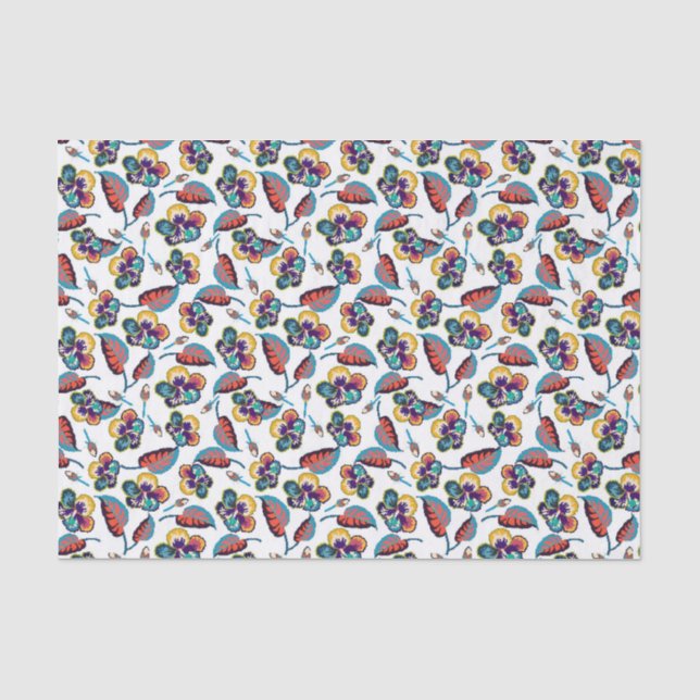 Papier Mousseline Motif lumineux de ketmie (Recto)