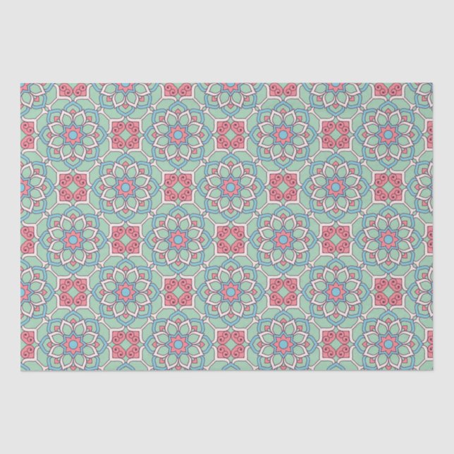 Papier Mousseline Motif Mandala/Carrelage marocain (Recto)