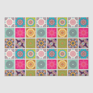 Papier Mousseline Motif marocain en carreaux