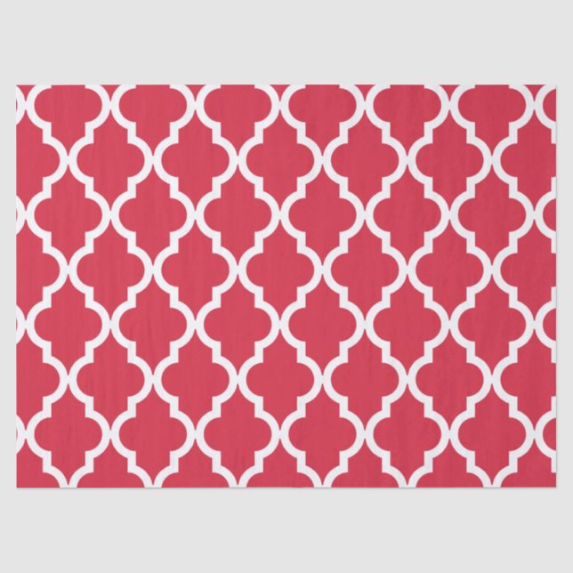 Papier Mousseline Motif marocain : Rouge (Recto)