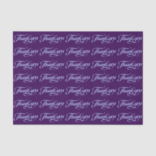 Papier Mousseline Motif Merci bleu violet et pastel