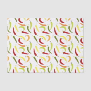 Papier Mousseline motif mexicain de carreaux de piments cubes