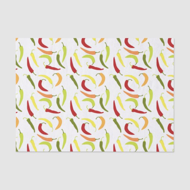 Papier Mousseline motif mexicain de carreaux de piments cubes (Recto)
