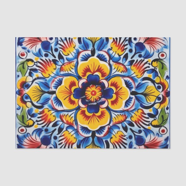 Papier Mousseline Motif mexicain mignon (Recto)
