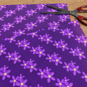 Papier Mousseline Motif mignon à fleur violet