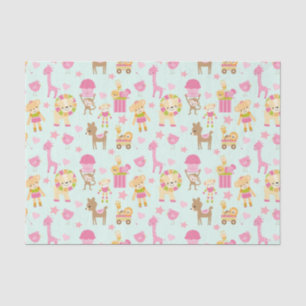 Papier Mousseline Motif mignon avec Animaux et Jouets heureux