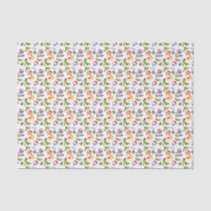 Papier Mousseline Motif mignon d'animaux de forêt de Noël  