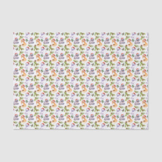 Papier Mousseline Motif mignon d'animaux de forêt de Noël |