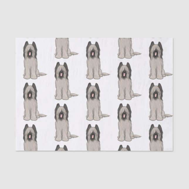 Papier Mousseline Motif mignon de Briards (Recto)