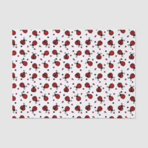 Papier Mousseline Motif mignon de coccinelle et de coeurs