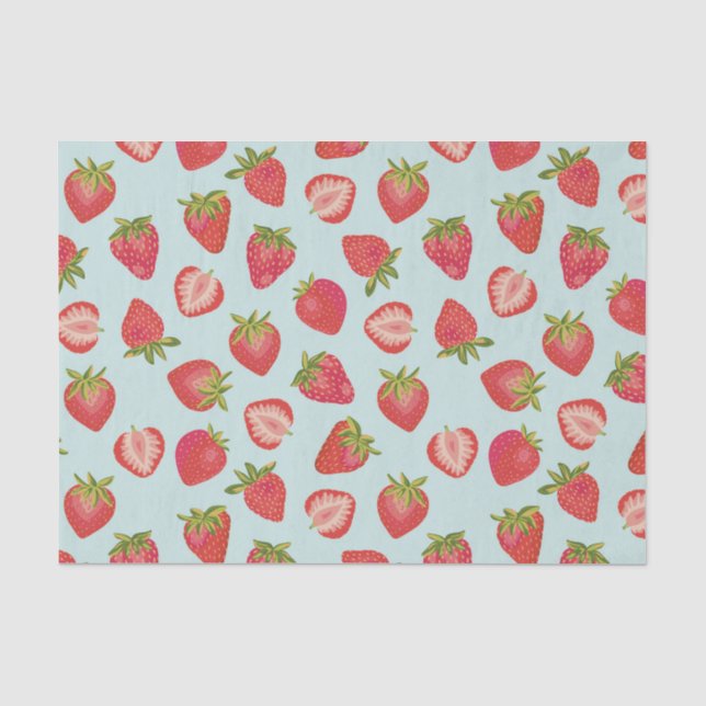 Papier Mousseline Motif mignon de fraise d'été (Recto)