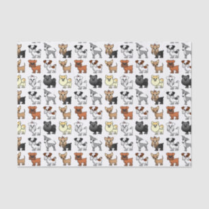 Papier Mousseline Motif mignon de race de chien de jouet