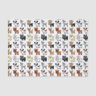 Papier Mousseline Motif mignon de race de chien de jouet