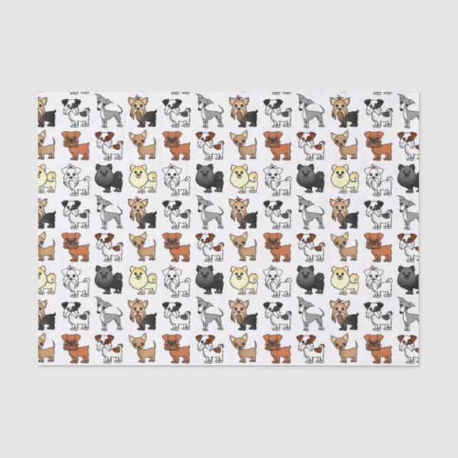 Papier Mousseline Motif mignon de race de chien de jouet (Recto)
