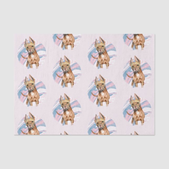 Papier Mousseline Motif mignon d'illustration de chien de Terrier de (Recto)