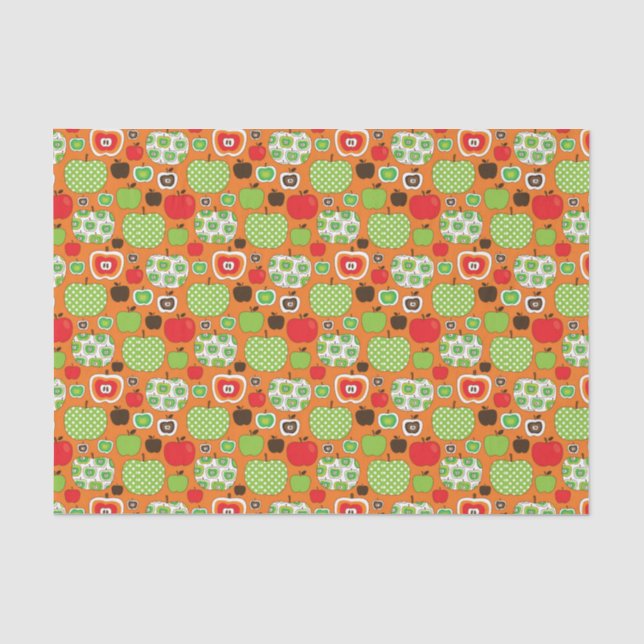 Papier Mousseline Motif mignon d'illustration de pomme (Recto)