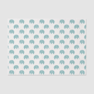 Papier Mousseline Motif mignon turquoise d'éléphant