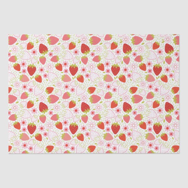 Papier Mousseline Motif migre rouge floral (Recto)