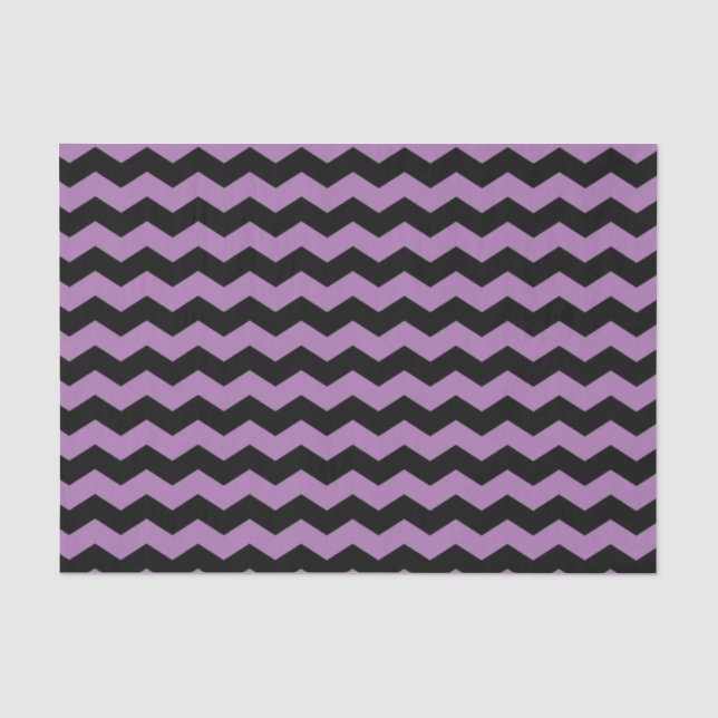 Papier Mousseline Motif moderne Chevron noir et violet (Recto)