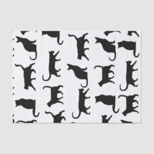 Papier Mousseline Motif moderne de silhouette de chats noirs
