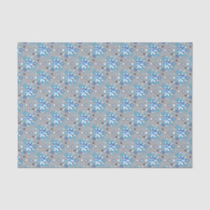 Papier Mousseline Motif moderne gris et bleu Holiday Snowflakes