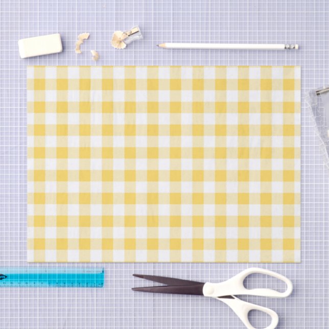 Papier Mousseline Motif moderne Jaune (Artisanat)