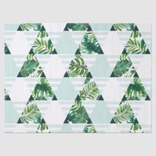 Papier Mousseline Motif moderne Mint Green Tropical Triangles