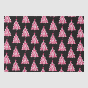 Papier Mousseline Motif moderne Pink Black Christmas Tree
