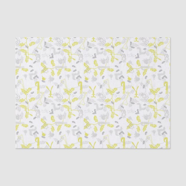 Papier Mousseline motif montrant les animaux 2 de bébé (Recto)