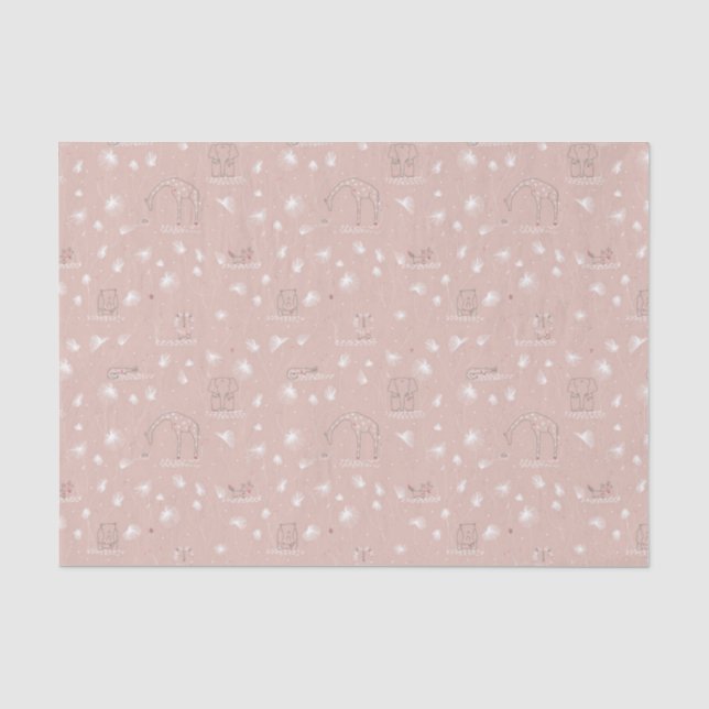Papier Mousseline motif montrant les animaux mignons de jungle de (Recto)
