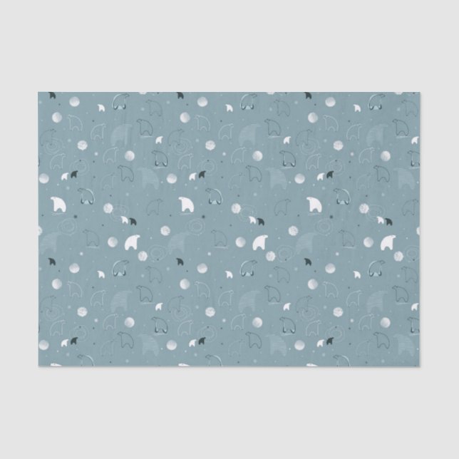 Papier Mousseline motif montrant un polaire mignon (Recto)