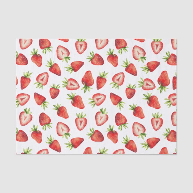 Papier Mousseline Motif mûre fraise (Recto)